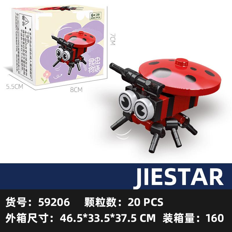 Sada figurek hmyzu a zvířat Mini stavebnice Hračka k sestavení 3D konstruktor Mikro kostičky Hračka pro děti Chlapce 9 až 12 let Dárek