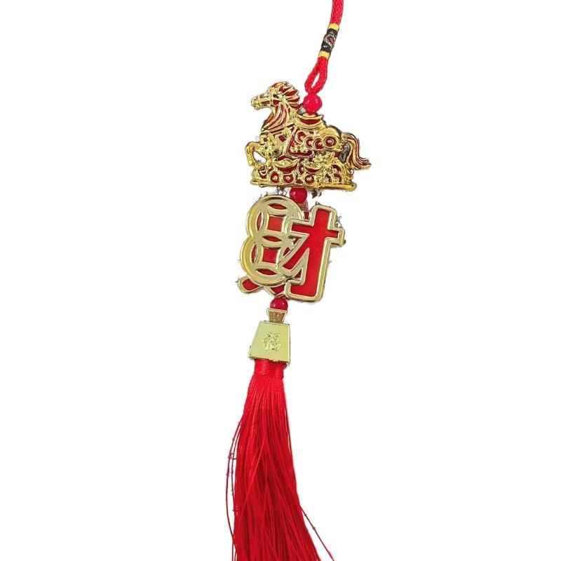 2026 Year Of Horse Wall Hanging Car Ornament Chinese New Year Red Gold Pendant Lucky Decora Housewarming Gifts