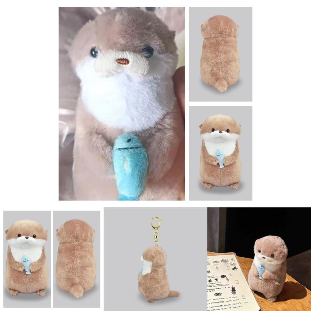 Cute Amuse Otter Plush Toy With Fish Adorable Gift For Girls Hanging Decoration
