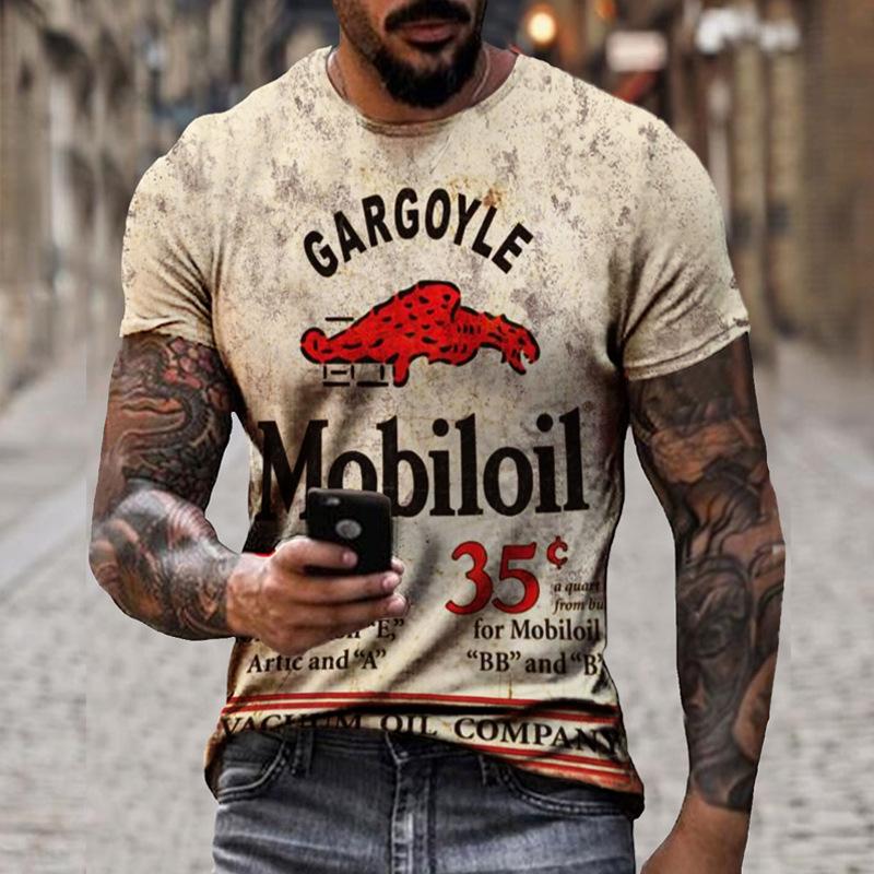 3D Digitaldruck T-Shirt Teenager Herren Kurzarm Oberteil Vielseitig Atmungsaktiv