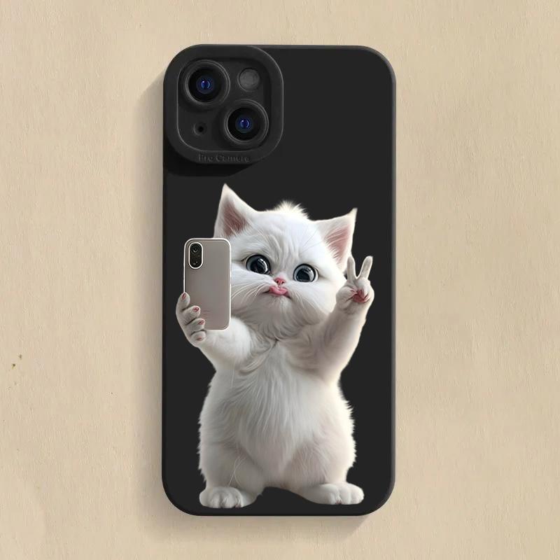 Cute Cat Pattern Silicone Phone Case For Xiaomi Mi 15 14T 13T 12T Pro 14 13 11 Lite 5G NE Poco F6 F5 X5 M6 X7 Pro Soft Cover