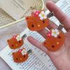 2Pcs Kawaii Sanrio Black Skin Hello Kitty Hairpin Sweet Girls Cute Cartoon Bangs Side Clip Creative Headdress Birthday Gifts
