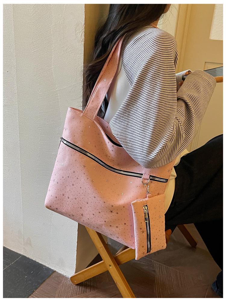 2026 Summer Women's Large Capacity Textured Tote Shoulder Bag