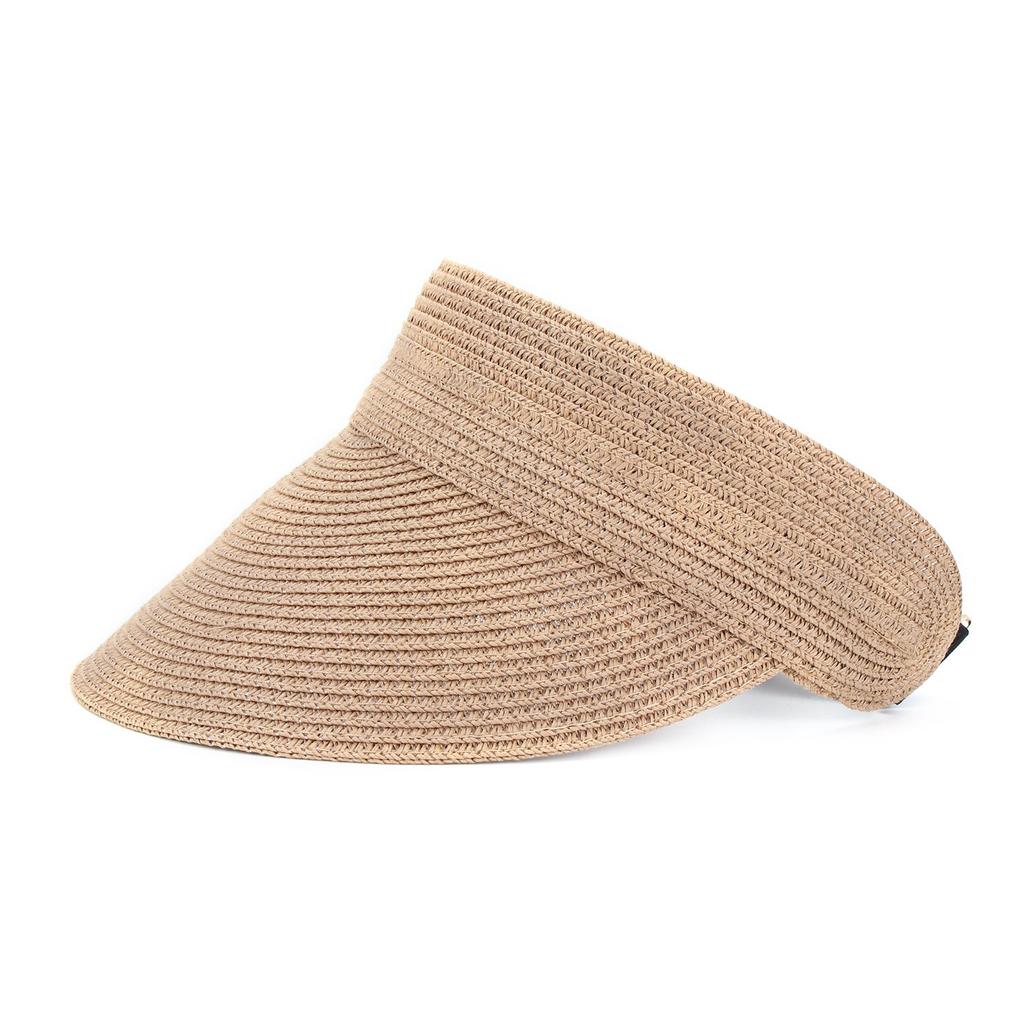 Outdoor Beach Roll-up Womens Wide Brim Hat UV Protective Sun Visor Hat Straw Foldable Cap