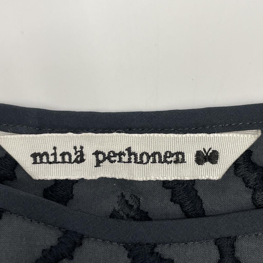 mina perhonen ysl055 Black Knoll Sleeveless Blouse tops 36 Gray blackUsed