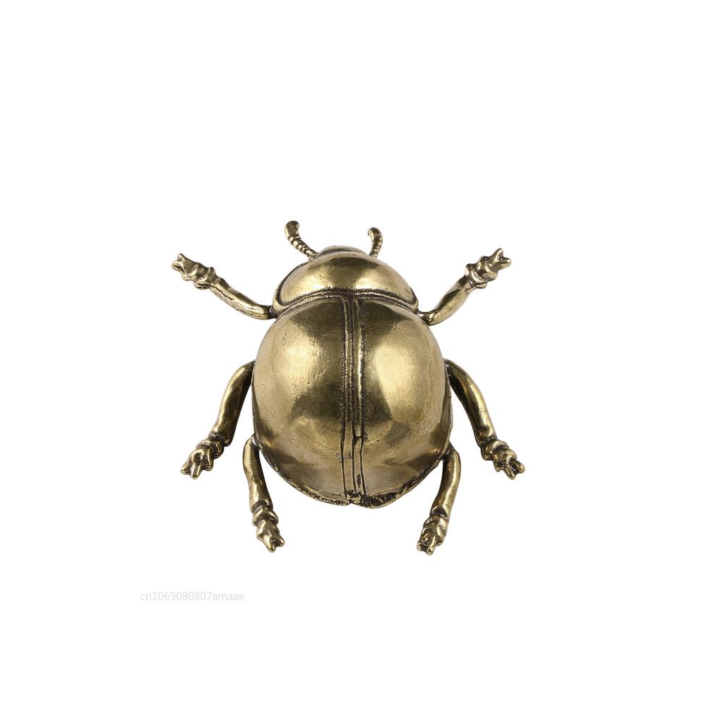 Solid Brass Beetle Ladybug Figurines Miniatures Tea Pet Funny Insect Crafts Collection Desktop BIG Ornaments Home Decorations