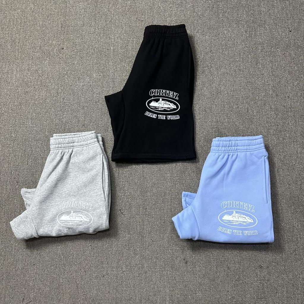 Corteiz Amerikanischer Streetstyle Alcatraz-Print Shorts, Sommer locker Fünf-Punkt-Hose, Unisex Sportliche Lässige Jogginghose