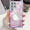 Suitable for Samsung S25 Ultra Tin Foil Pattern IMD Mobile Phone Case Bracelet S24 Flash Powder Lens Film A56 Crown Mirror