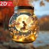 Bohemian Mason jar fairy lantern. A mystical wall-mounted decor for garden and home.