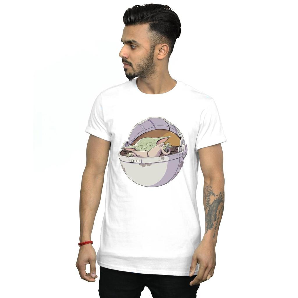 STAR WARS Mens The Mandalorian Sleeping Child T-Shirt