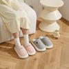 Warm Fuzzy Slippers Comfortable Solid Color Home Warm Slippers Non-Slip Plush Indoor Footwear with Soft EVA Sole