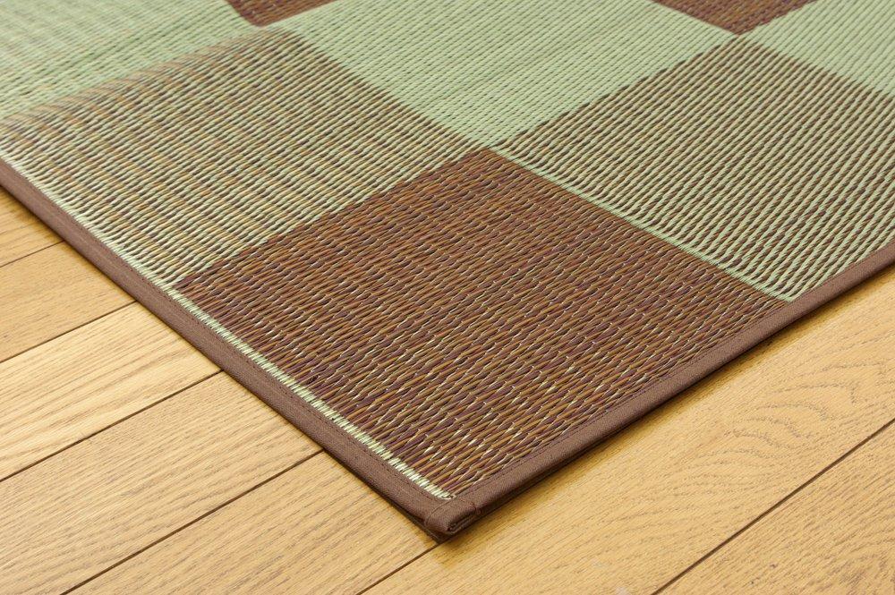 Ikehiko Igusa Rug Carpet Block 2 140 X 200cm Brown Made In Japan Approx. #8220550