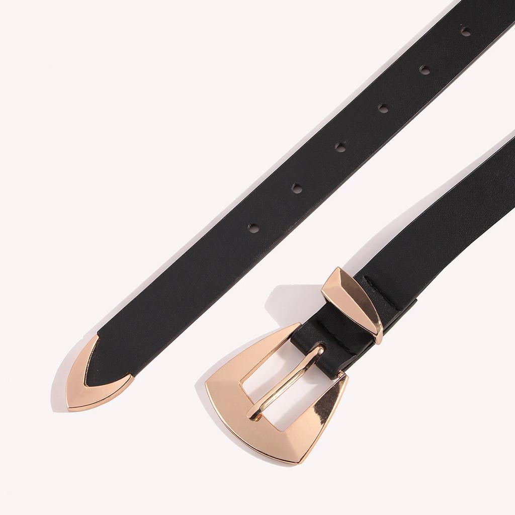 Geometric Pu Leather Belt For Women With Alloy Buckle Fashion Waist Accessory For Spring