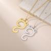 Cat Tail Pendant Necklace Stainless Steel Simple and Cute Cat Charm Women's Necklace Elegant Party Gift Jewelry