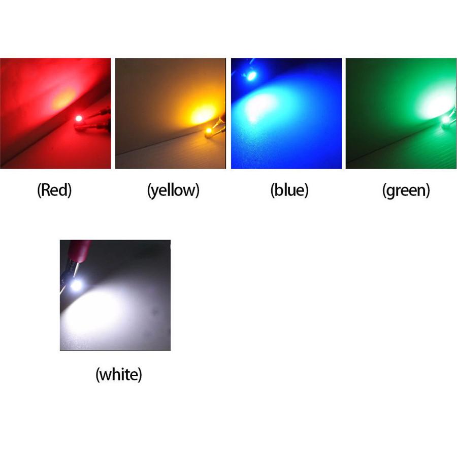 30Pc T3 Neo Wedge Led Car Instrument Cluster Panel Lamps Gauge Bulbs Kit ( White Blue Green Red Yellow Each Of 6Pc)