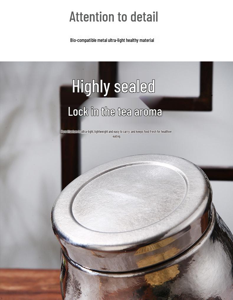 Large Pure Titanium Airtight Tea Storage Jar - High-End, Lightweight, and Portable Magnetic Travel Canister