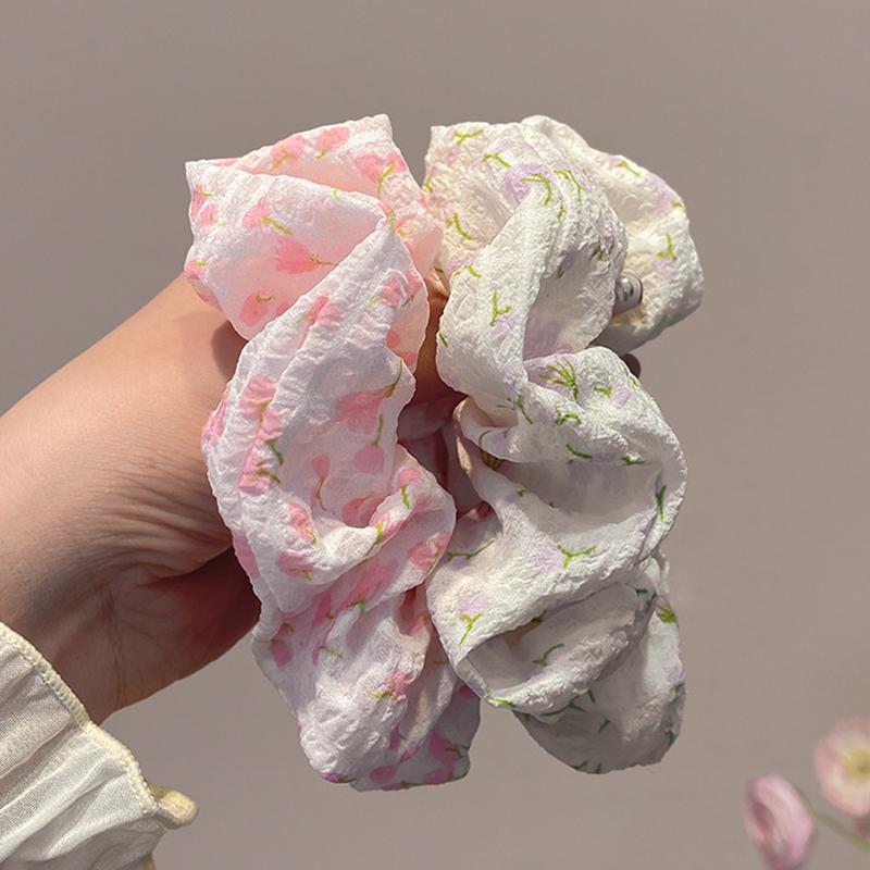 Charm High-Elasticity Rubber Band Ponytail Hair Tie 1PC Big Elastic Tulip Flower Hairband Hair Accessory for Women