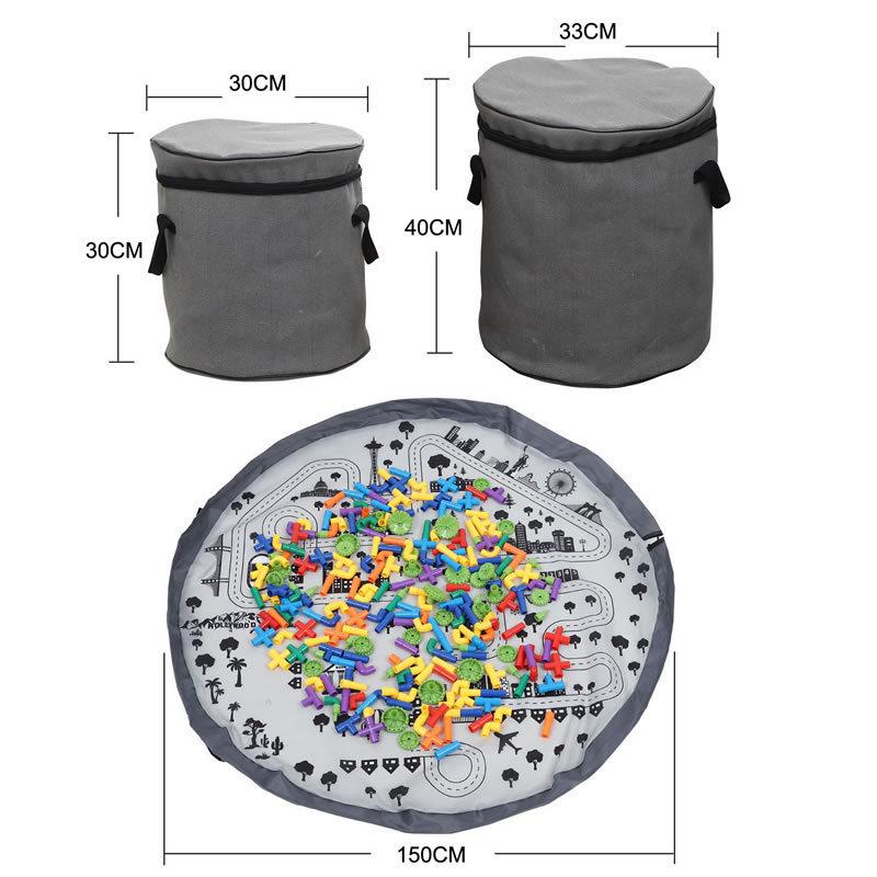 

Kids Quick Storage Toy Bag - Thick Canvas Play Mat with Zipper for Home Organization, 1219