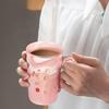 Livole Day Birthday Gift for Respect for the Aged Day Ceramic Mug with Stylish Large Capacity Coffee Funny Dishwasher Heat and Cold Pink Marble