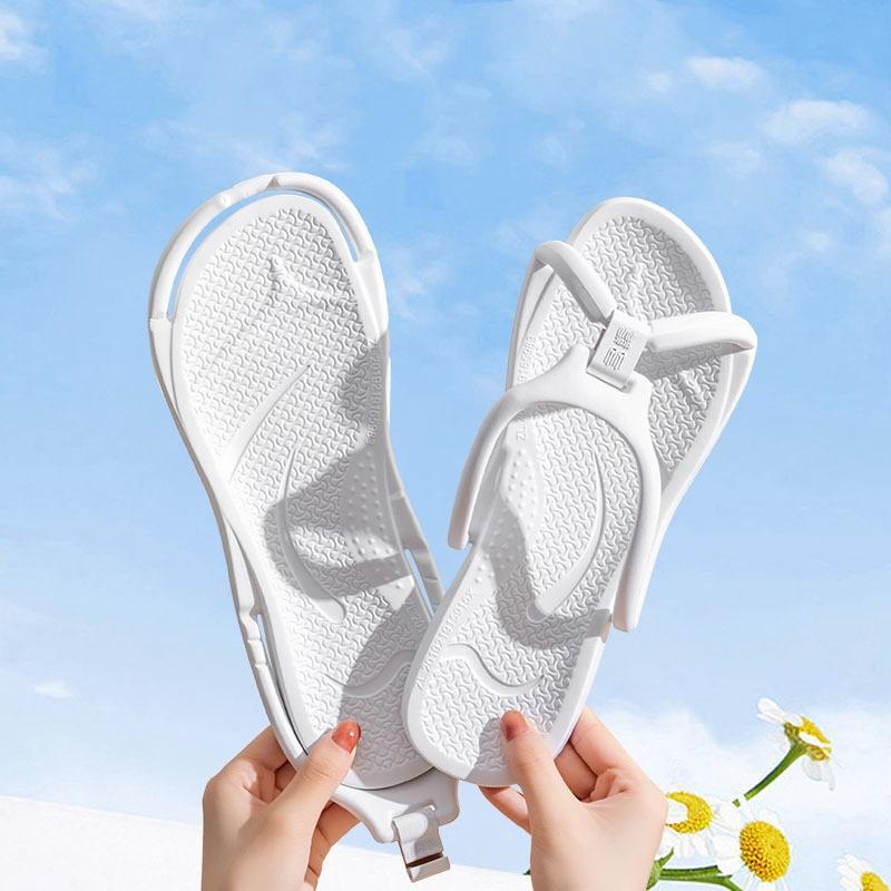 

Портативные складные тапочки для путешествий, новые мужские и женские, для деловых поездок, специальные, для ванной, можно купаться, нескользящие, для путешествий, пляжные сандалии 45-46 белый