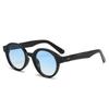 New Round Sunglasses Women Fashion Clear Ocean Blue Pink Gradient Lens Shades Uv400 Men Retro Rivets Sun Glasses
