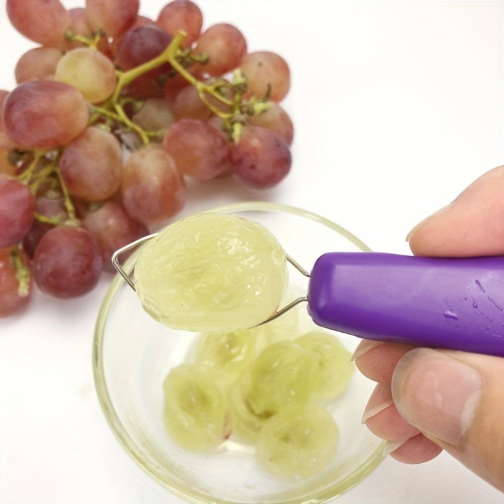 2-in-1 Dual-Ended Grape Peeler, Plastic Fruit Skinner, Home Use Raisin Skin Remover, Meat Extractor, Fruit Tool for Easy Peeling