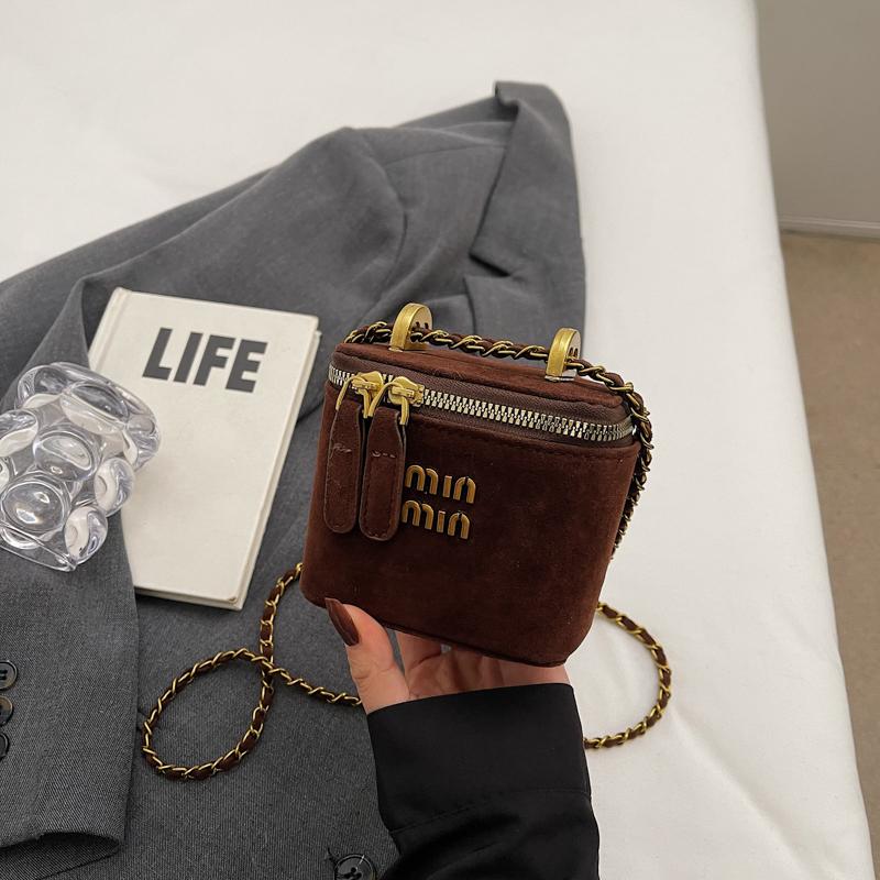 Frosted new chain miu French box bag niche texture women's small square bag personalized shoulder messenger bag
