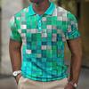 Men's Waffle Short-sleeve Polo Shirt Summer Casual Daily Top