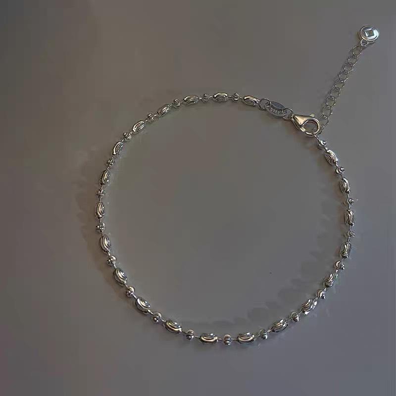 

Браслет з круглим жетоном зі срібла 925 проби Щасливий іскристий пісок , італійський різьблений ланцюжок, ручна прикраса для жінок 925 Silver