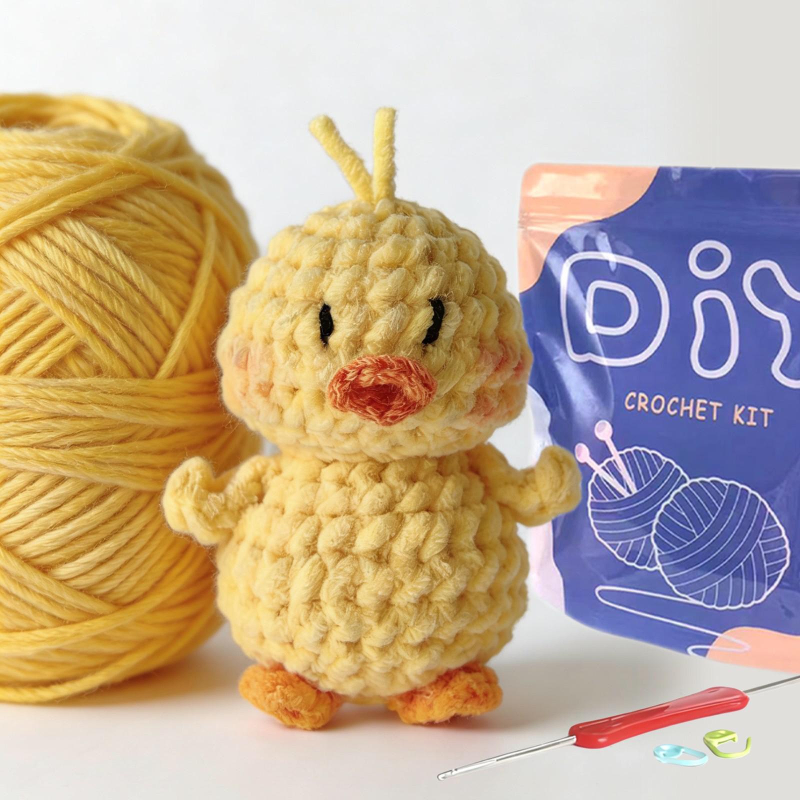 

1pc Crochet Kit Duckling DIY Crochet Hook Set with Instruction Manual and Video Teaching(Accessories In Random Color) жёлтый