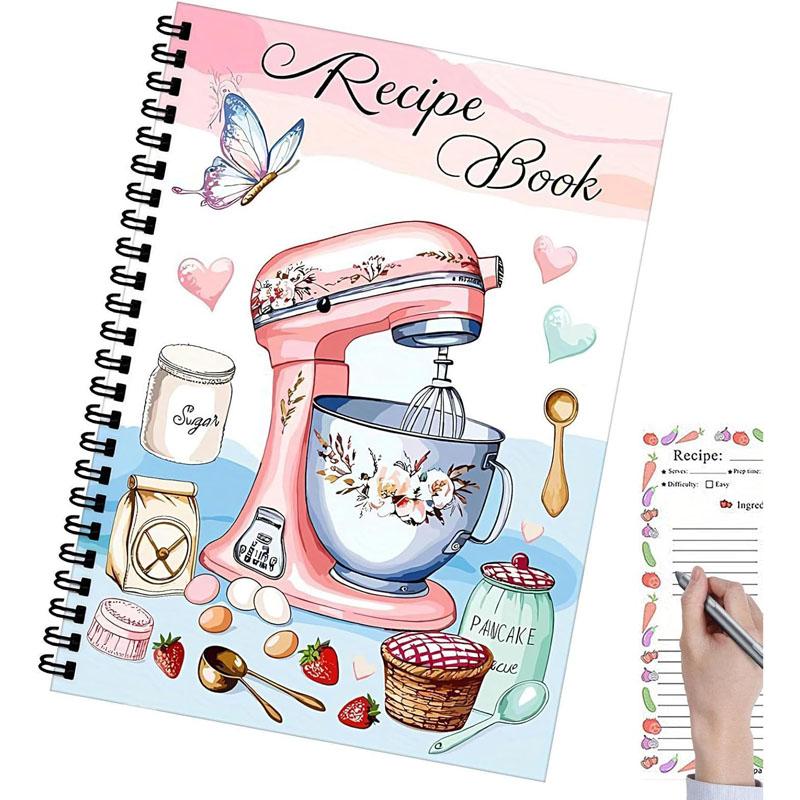 Blank Recipe Book,100 Sheets Family Recipe Book | Empty Cookbook Handwritten Cooking Planner for Recording Baking