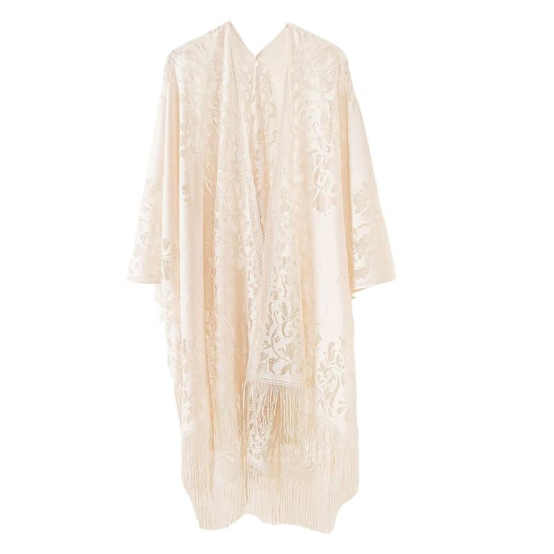 Women's Shawl Wrap for Weddings and Parties Comfortable Fringed Shawl Wearable Wrap for Travel Beach Parties