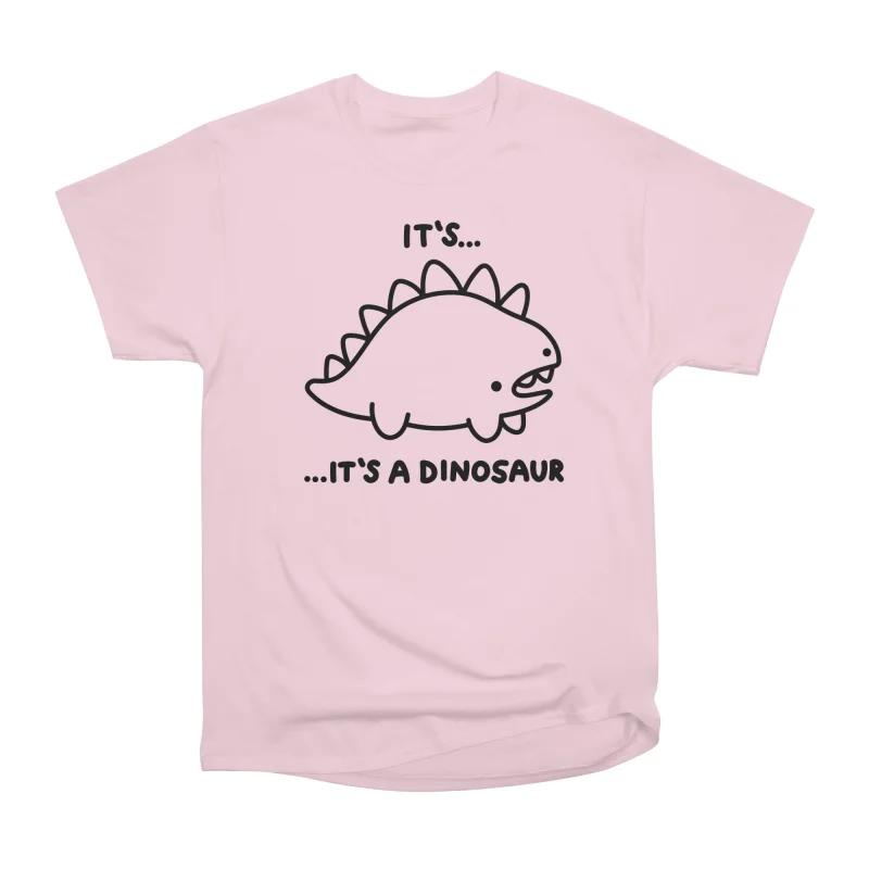 

Men Casual Shirts Short Sleeves IT S A DINOSAUR Pink Tees Oversized T-shirts S