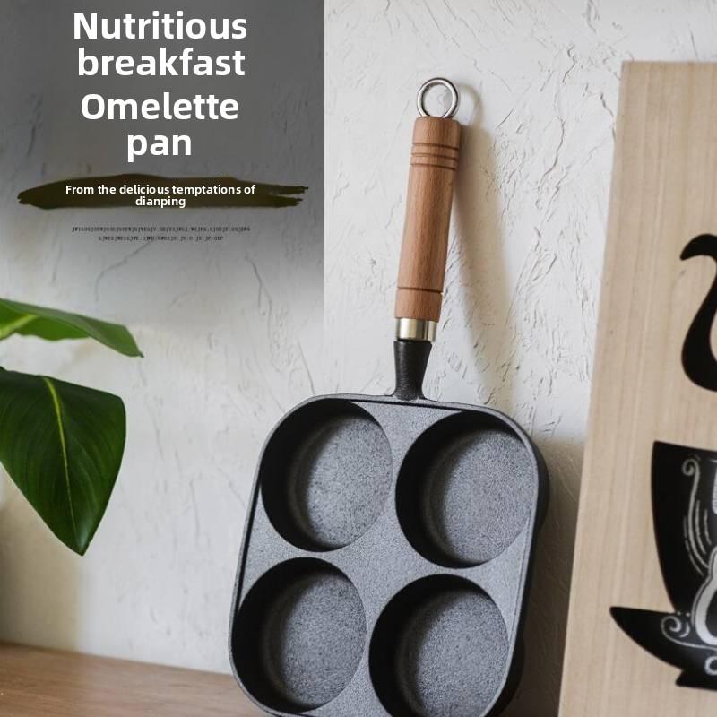 Cast Iron Hole Egg Pan Nonstick Breakfast Cooking Tool For Home Use