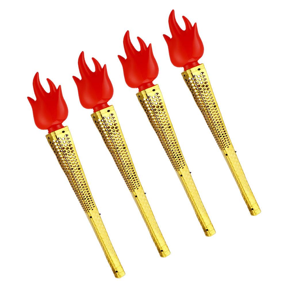 4Pcs Artificial Torch Props Handheld Portable Lightweight Fun Cheering Cosplay Photo Props Stage Performance Party Supplies