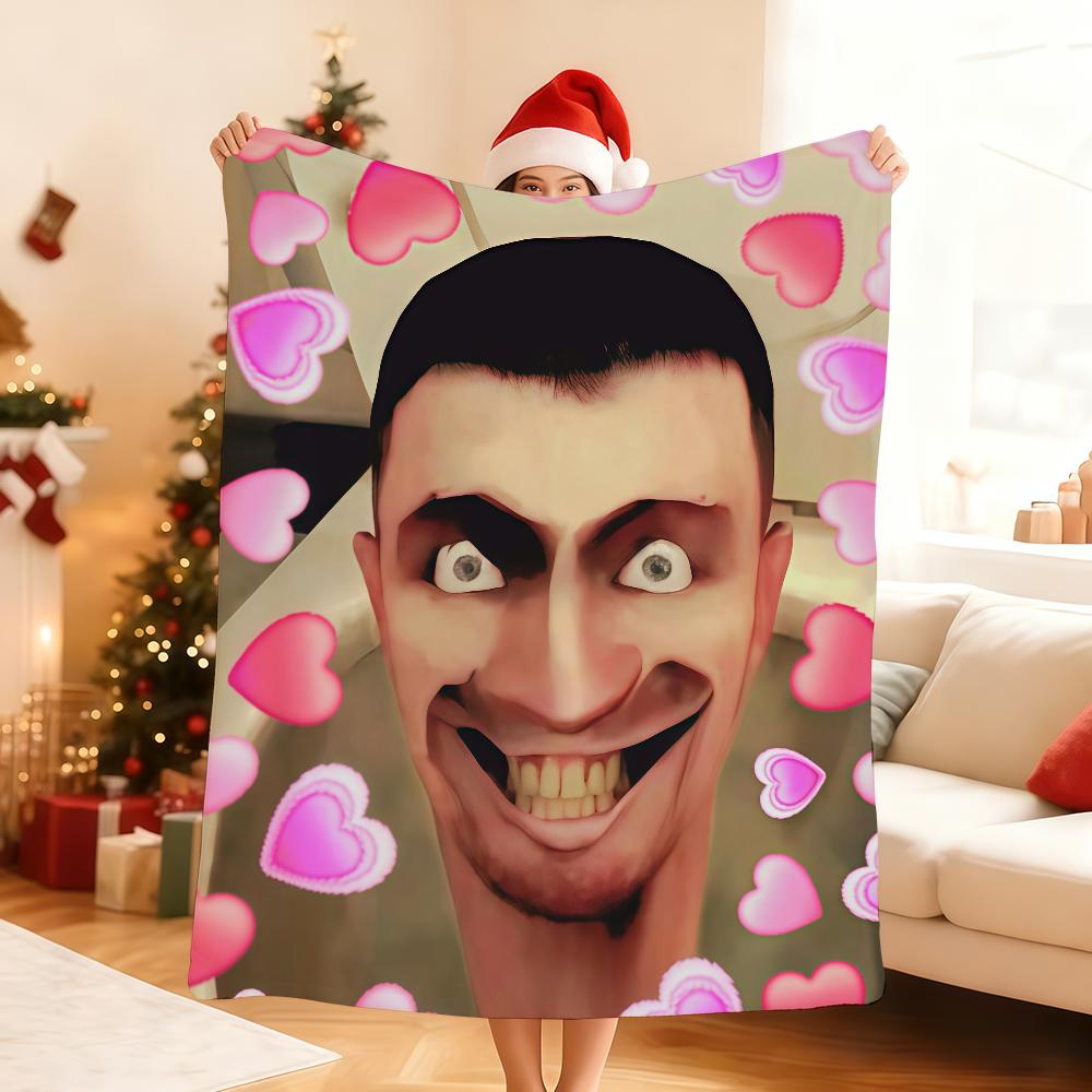 Funny Cool S Skibidi T Toilet Anime TV Blanket Soft Throw Blanket for Home Bedroom Bed Sofa Picnic Travel Office RestBlanketGift
