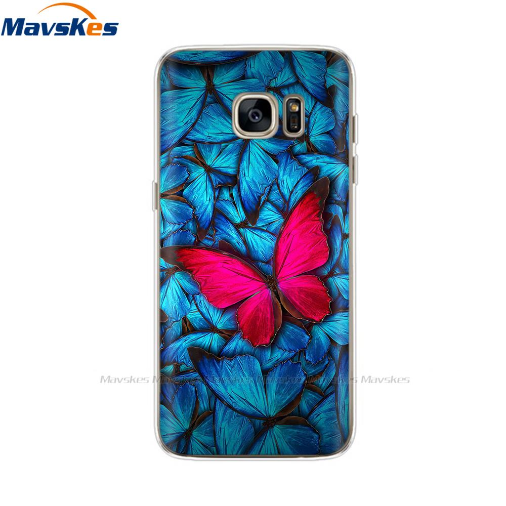 Custodia in Silicone Cartone Animato Per Samsung Galaxy S7 Custodie Cover Fiore Morbido TPU Custodia per Telefono Per Samsung S7 edge G930F G930FD G930W8 Funda
