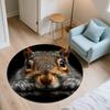 Squirrel pattern round rug,Carpet Rug for Living Room Bedroom  Playroom ,Non-slip Floor Mat,Holiday Gifts and Birthday Gifts.