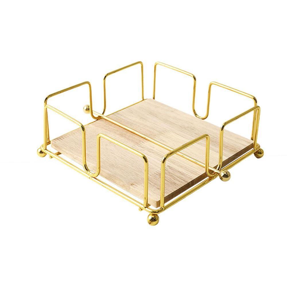 Square Design Paper Napkin Organizer with Wooden Base Tissue Organizer Napkin Holder  Dining Room