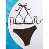 Sexy Halter High Cut Strappy Bikini Women Swimwear Female Swimsuit Two-pieces Bikini Set Padded Bather Bathing Suit Swim