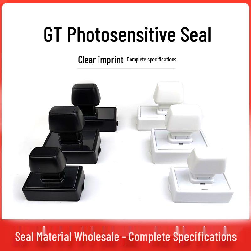 

White Photosensitive Stamp Material - New Style Clock-In Stamp, Elastic & Removable Ink Cartridge. 15x35 Black Full Set