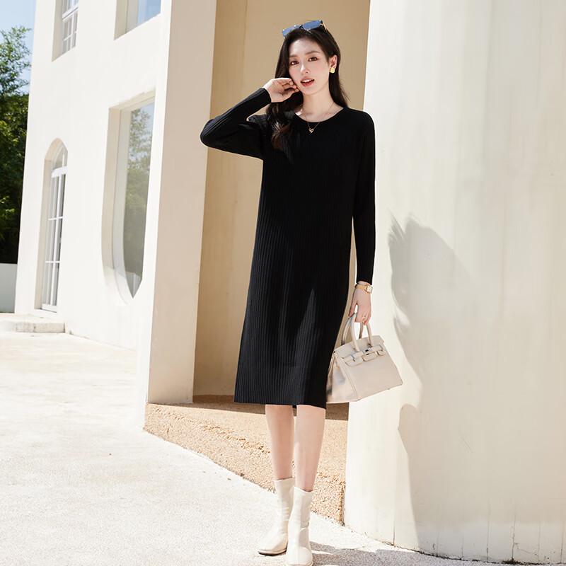 VICTORIA&VERA Women's Elegant Knit Midi Dress