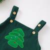 Fashion Suspender Rompers Set Embroidery Corduroy Christmas Costume Cartoon Jumpsuit Boys Girls