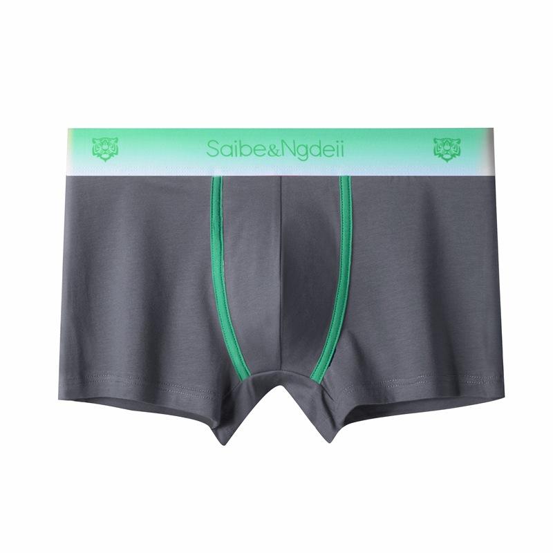 

Мужское нижнее белье из чистого хлопка, дышащее плоское нижнее белье, мужское нижнее белье с четырьмя углами 2XL серый