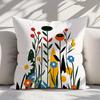 1pc 2D Flat - Halloween Medieval Floral Design Throw Pillow Cover, Double-Sided Print. This Item Is Solely The Cover, Inner Core Not Included. A Flat