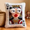 Soft Big Eyes Pillow Quirky Patchwork Pillow Funny Plush Embroidered Pillow  Sofa Decor