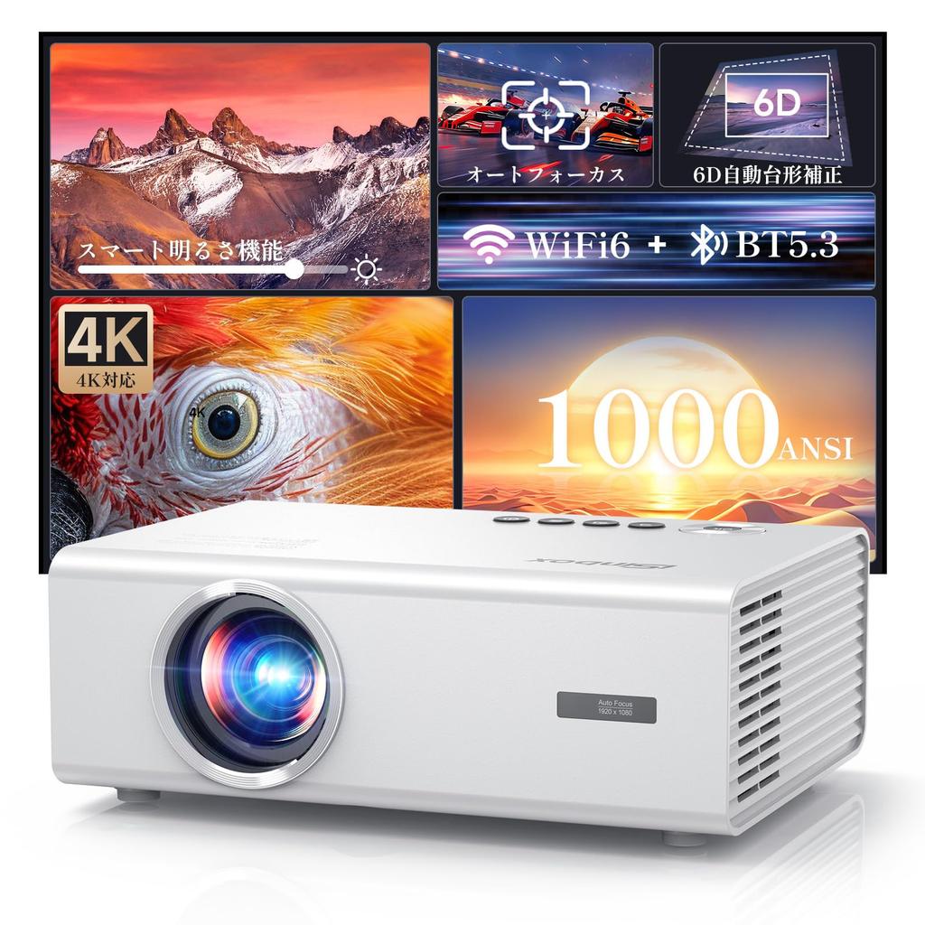 ISinbox 4K-Projektor mit offizieller Netflix-Lizenz und Dolby-Sound 1000Ansi AI-Autofokus 6D-App zur automatischen Trapezkorrektur Kleiner Projektor für zu Hause