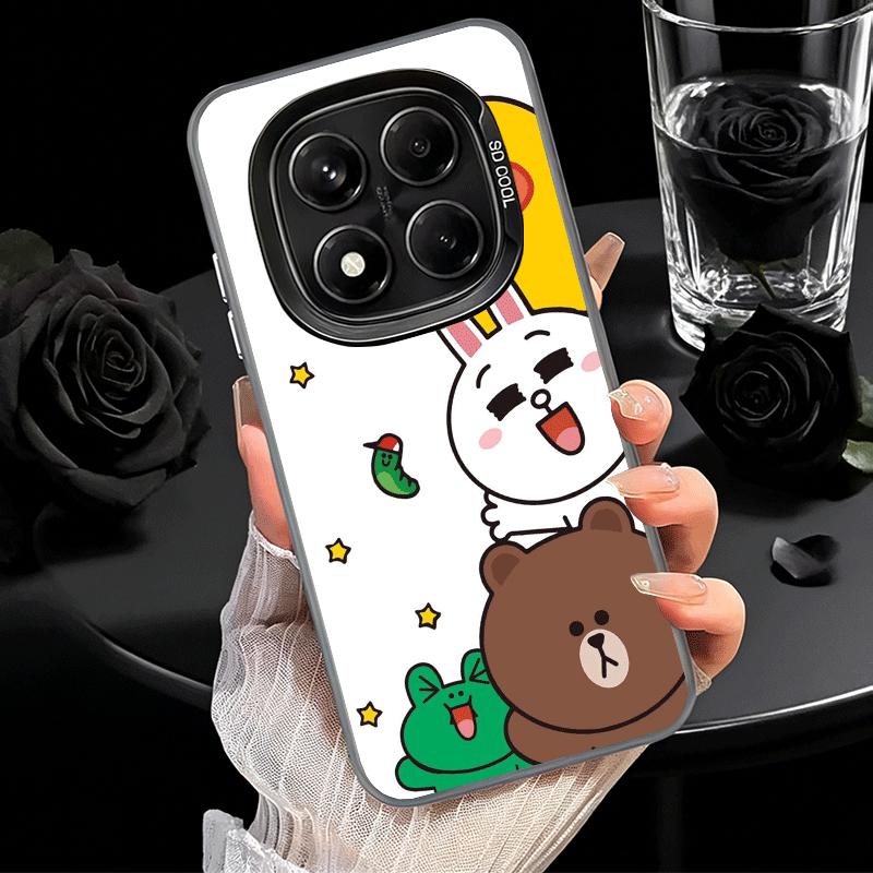 Cartoon Bear Brown Rabbit Soft Phone Case for Xiaomi Redmi Note 13 14 15 Pro Plus 12S 12 11S 11 11T 10S 10 Shockproof Cover Back