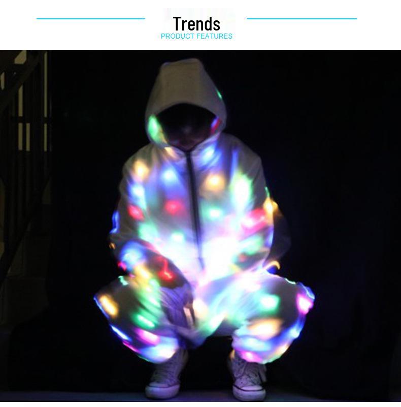 LED Luminous Hoodie: Colorful Flashing Disco Set with Lights