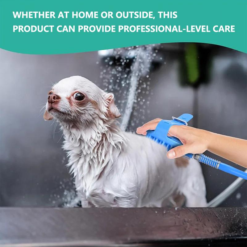Pet Dog Bath Tool, Bath Brush, Comb, 2-In-1 Cleaning Baths Silicone Hose Nozzle, Handheld Massage Brush, Pet Cleaning Baths Tool